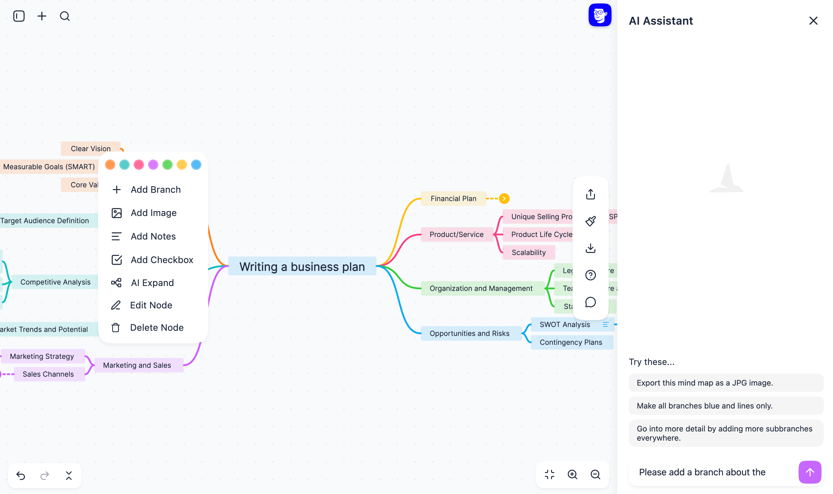Mind Map Wizard editor preview